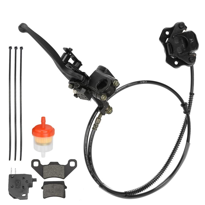 FVRITO Left Hydraulic Brake Master Cylinder Caliper Assembly for 50cc 70cc 90cc 110cc 125cc Taotao Coolster Vitacci Peace SunL RPS Roketa Kazuma Jetmoto BMS Baja NST Icebear Chinese ATV Quad 4 Wheeler - Image 1